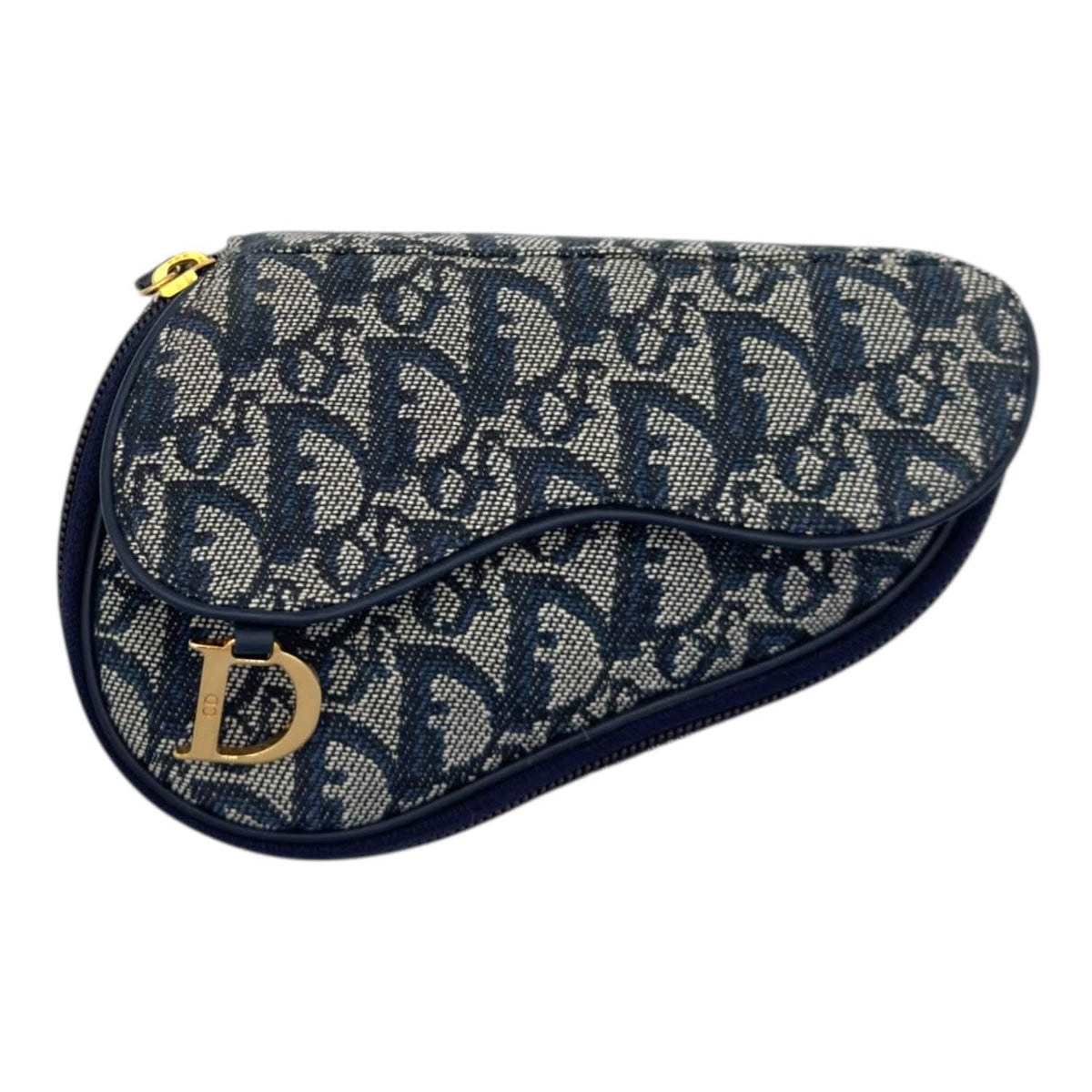 CHRISTIAN DIOR Trotter Canvas Saddle Cosmetic Pouch - Navy– Wag N 