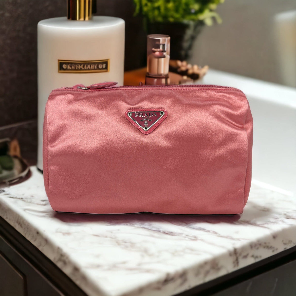 Cosmetic Bag Cosmetics Pink Leather