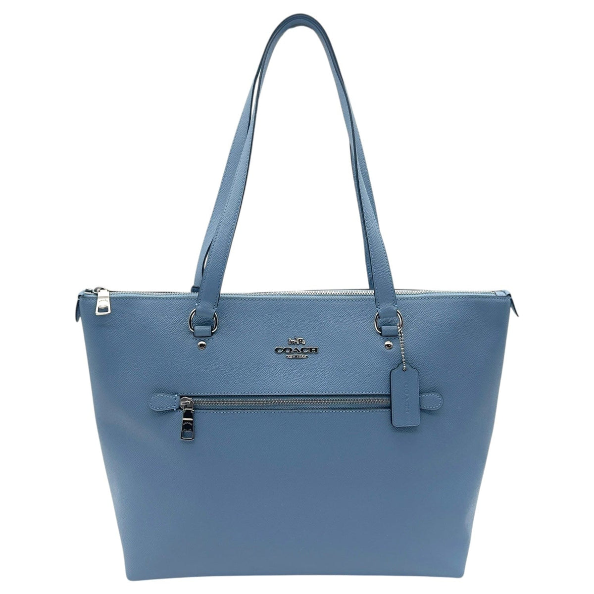 COACH トートバッグ プリーテッドギャラリー パテントレザー ネイビー COACH Gallery Tote - Slate Blue– Wag N Purr Shop