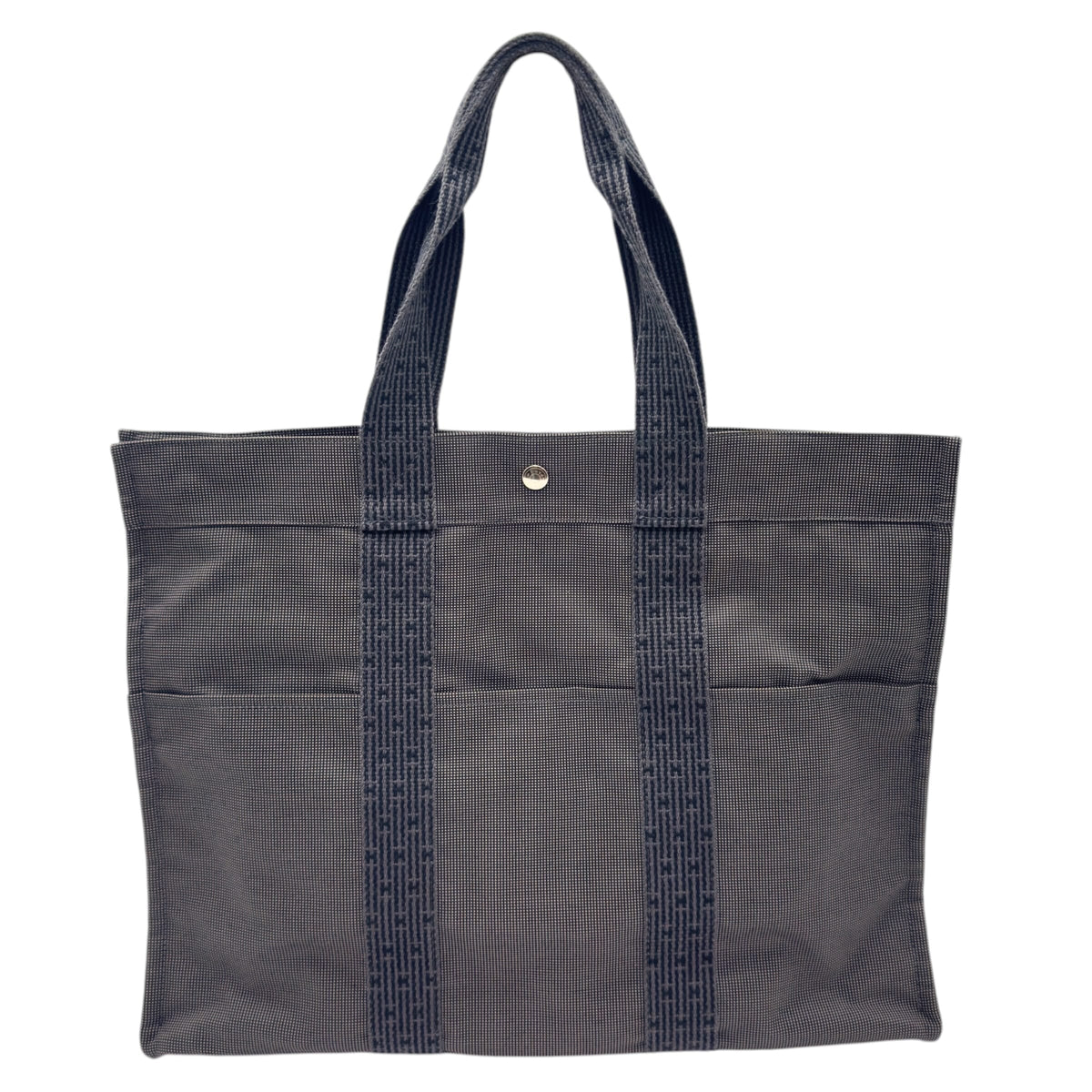HERMES Herline GM Nylon Canvas Tote Bag - Grey NEW w/Out Tags– Wag