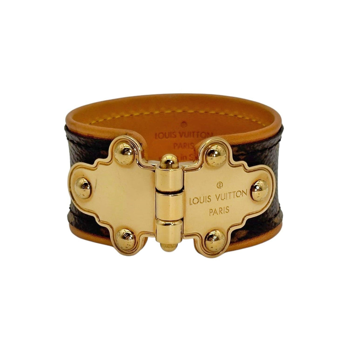 LOUIS VUITTON Monogram Save It Cuff Bracelet - Brown– Wag N  display picture 3