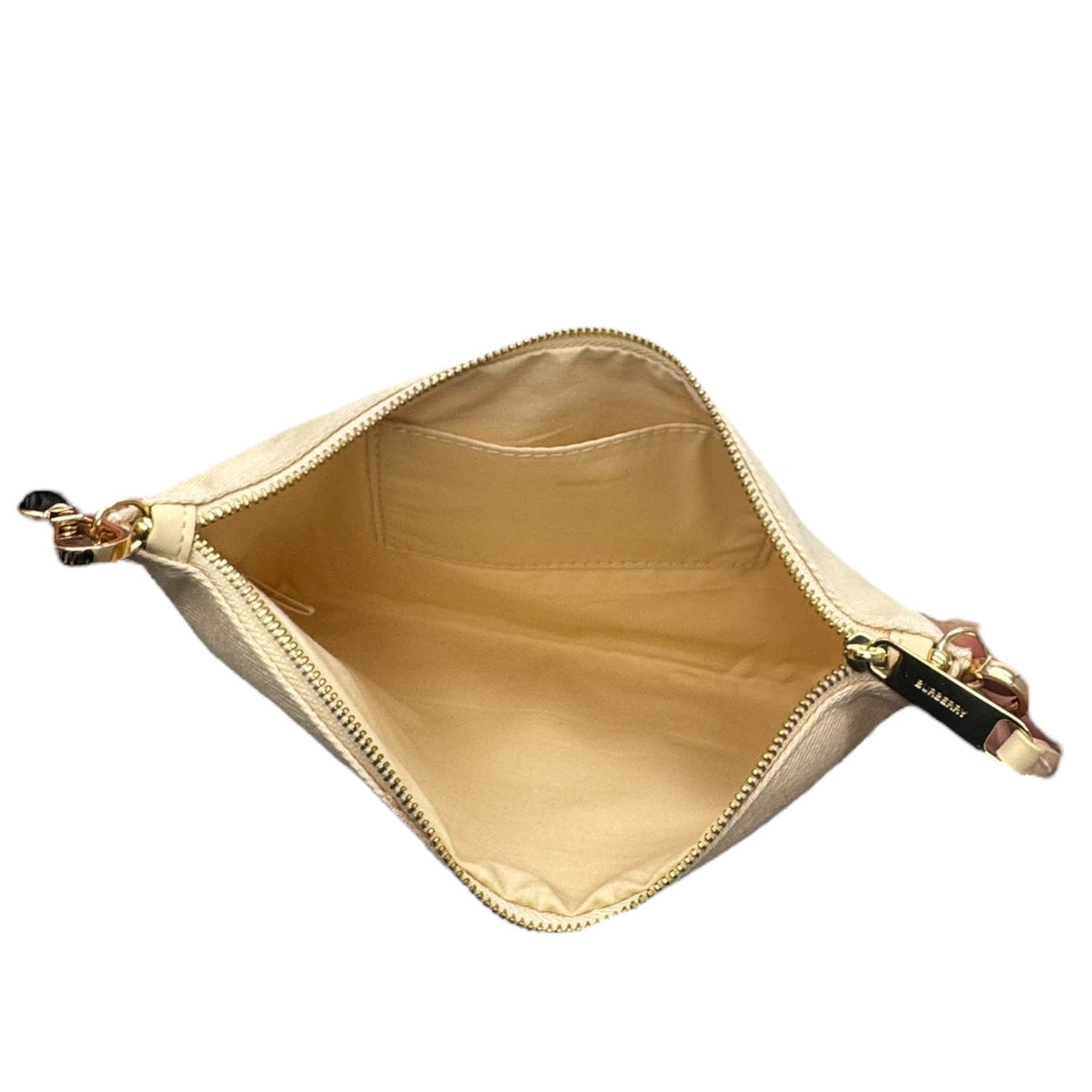 BURBERRY Canvas Cosmetics Pouch/Wristlet with Shoulder Strap