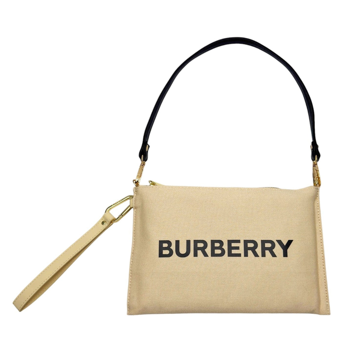 BURBERRY Canvas Cosmetics Pouch/Wristlet with Shoulder Strap