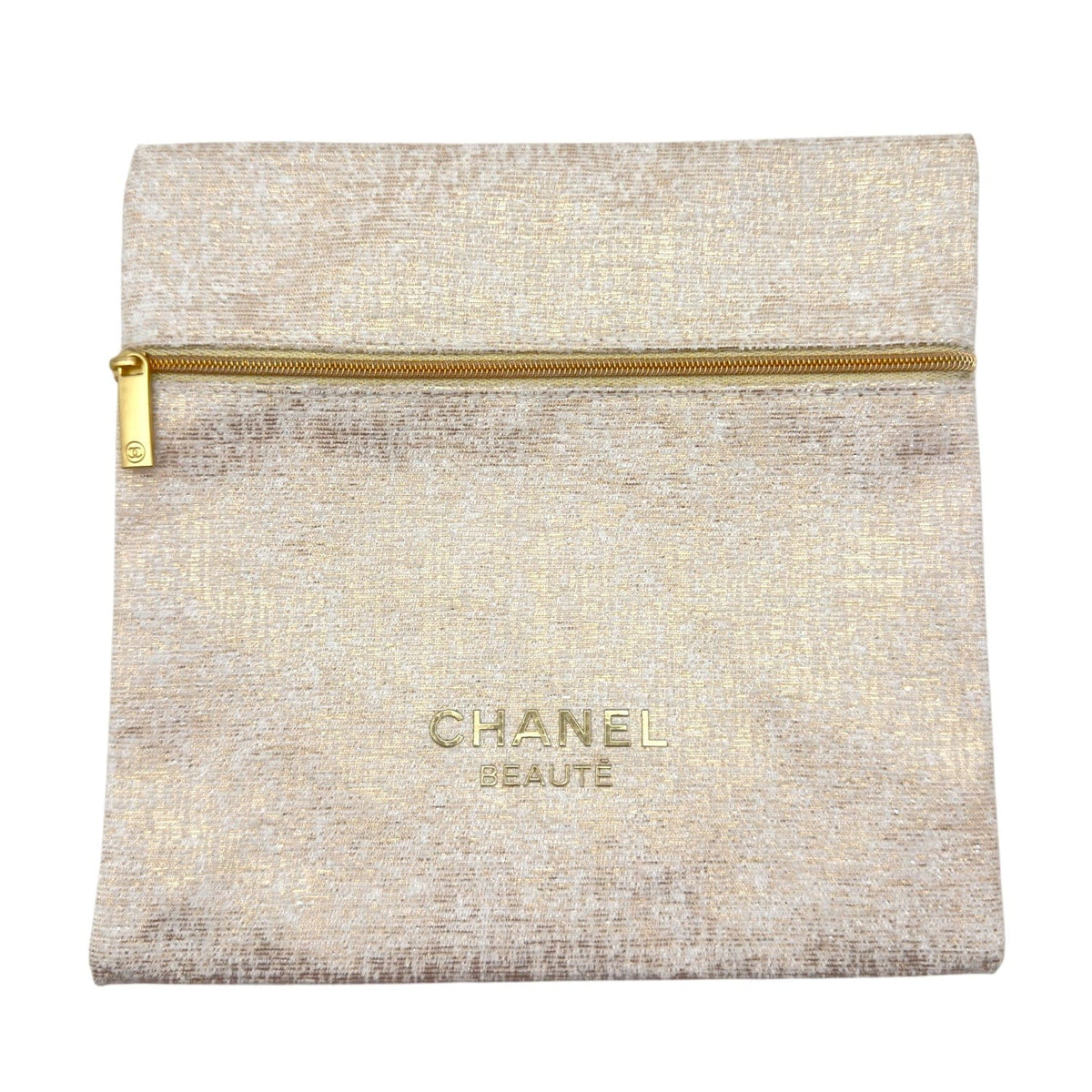 CHANEL Beaute GWP 2-Piece Holiday Cosmetic Bag Set - Beige NEW w