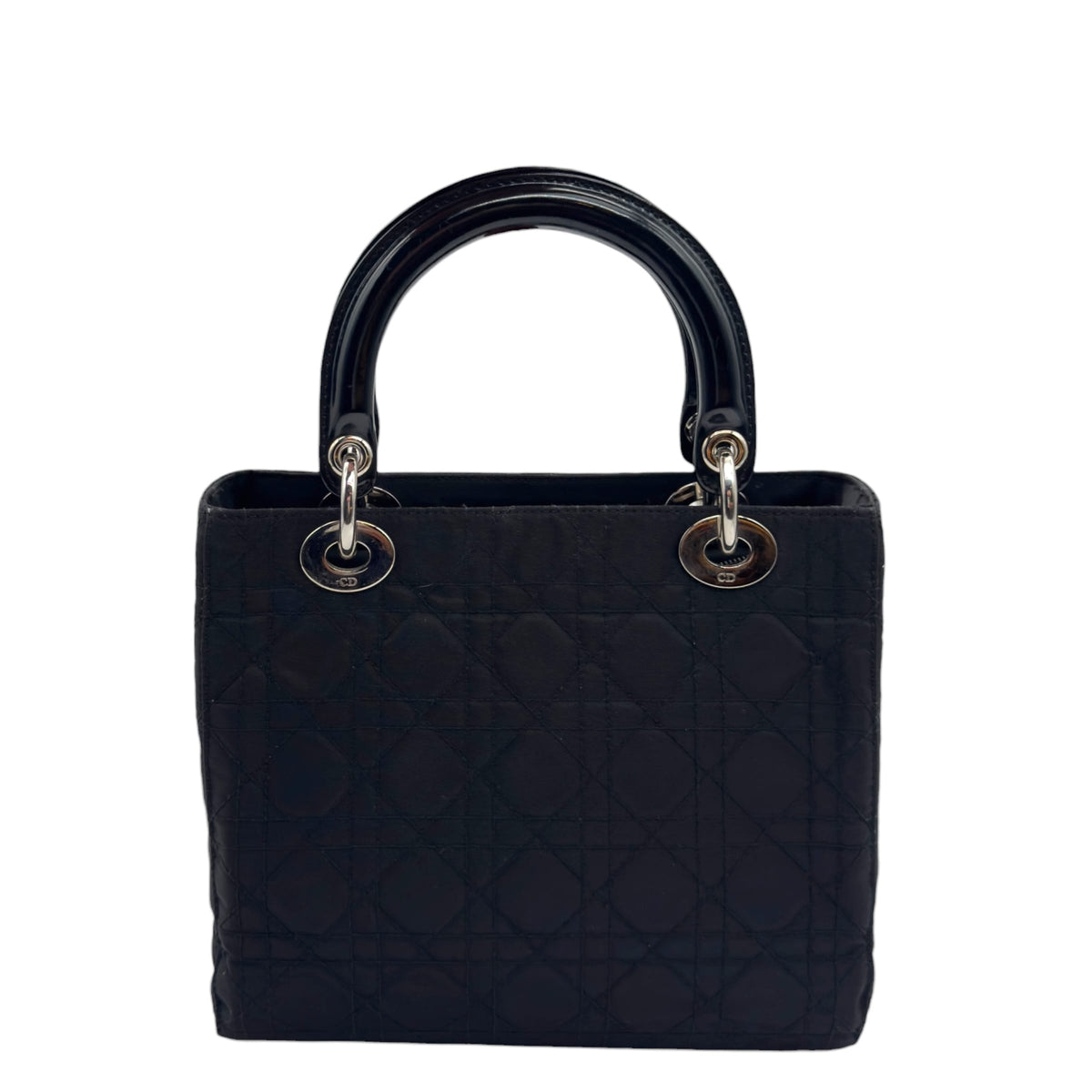 CHRISTIAN DIOR Lady Dior Quilted Nylon Cannage Medium Bag - Black