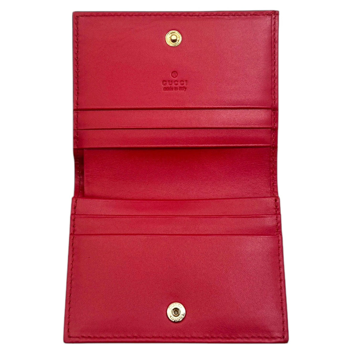 GUCCI Guccissima Bow Bifold Card Case Wallet - Red– Wag N Purr Shop