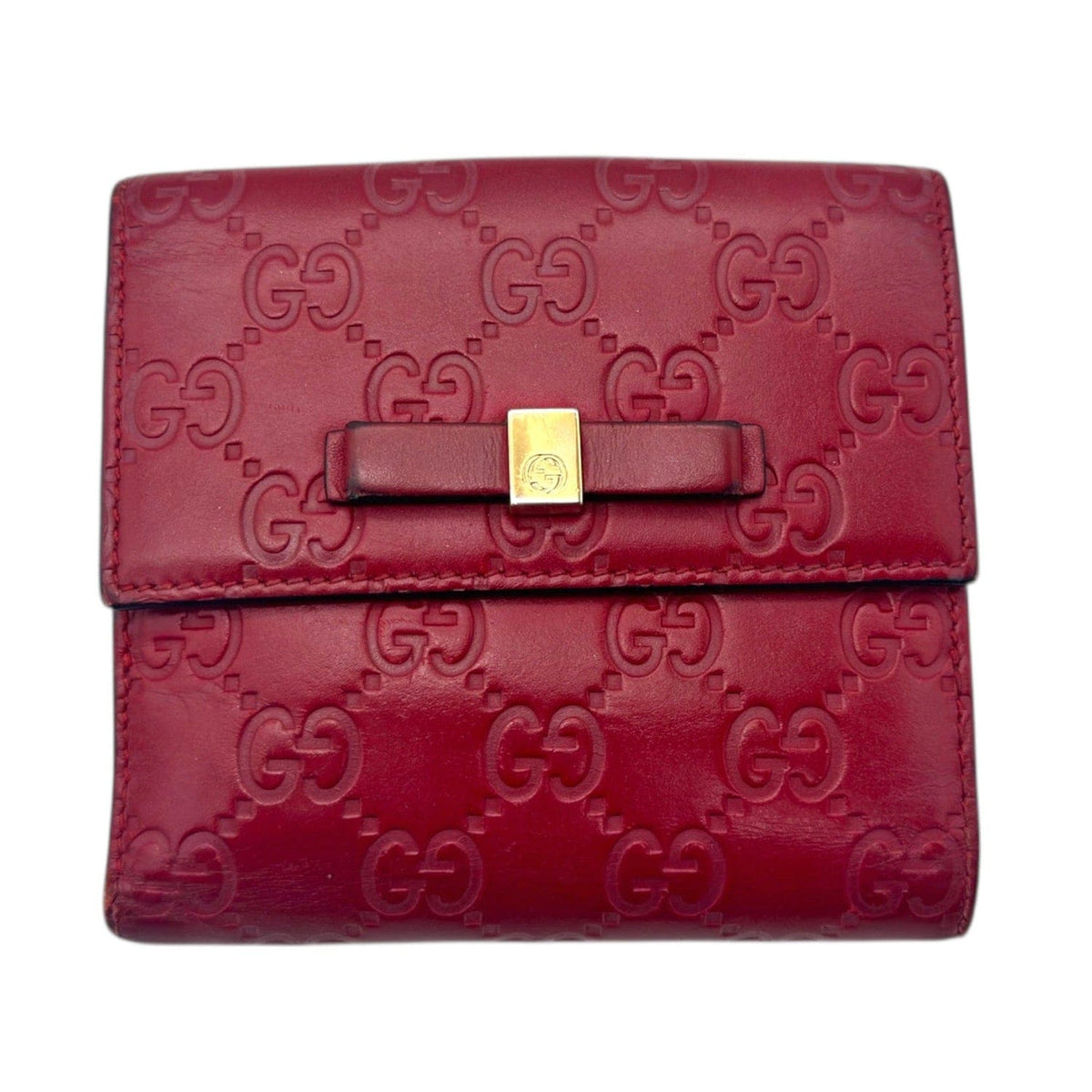 GUCCI シマ リボン 長財布 Wallet Ribbon 257003 GUCCI Guccissima Leather Bow Bifold Wallet - Red– Wag N Purr Shop