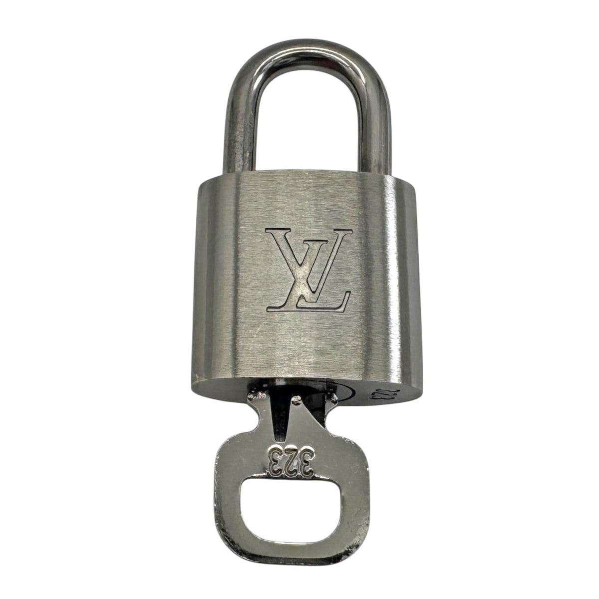 LOUIS VUITTON Brushed Metal Lock & Key Set - Gunmetal NEW w/Out