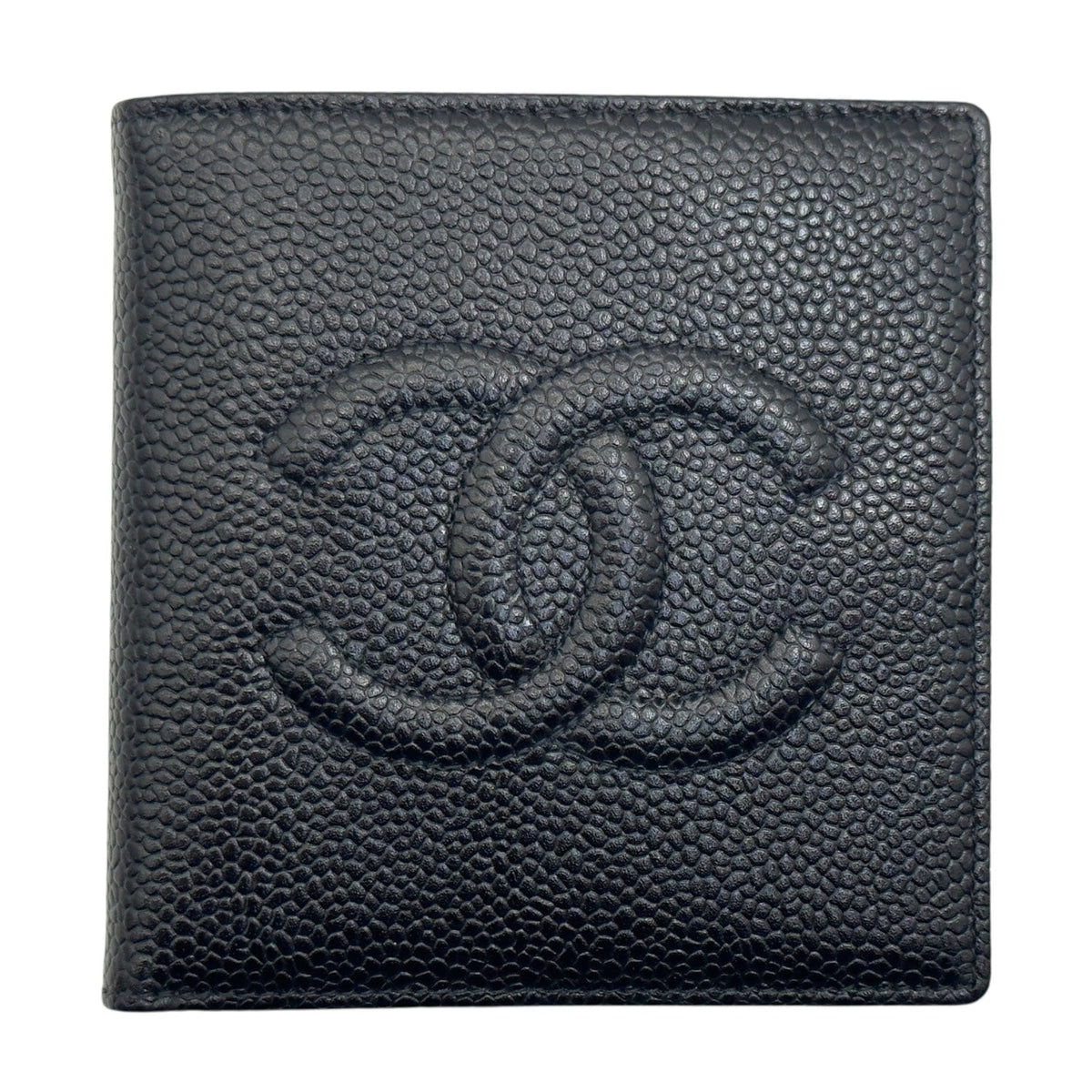CHANEL Vintage CC Caviar Leather Bi-Fold Wallet - Black– Wag N