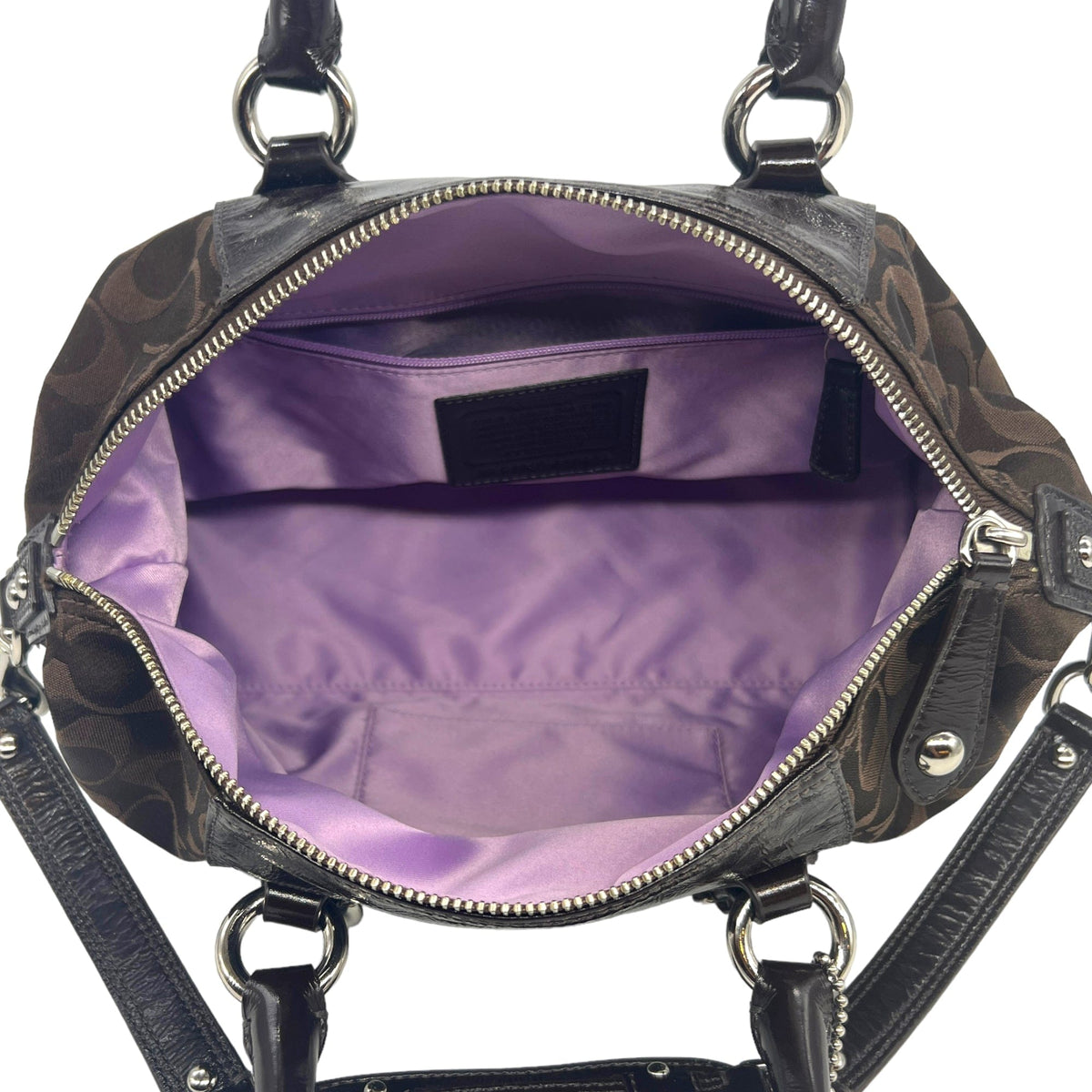 Coach ashley best sale satchel purple