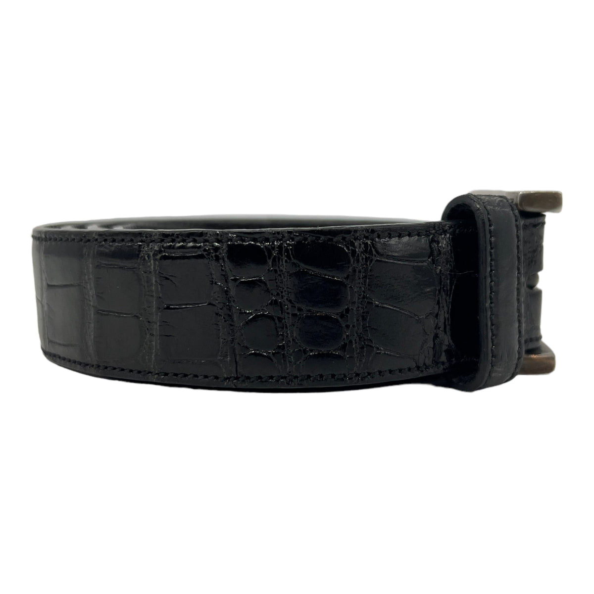 RALPH LAUREN Alligator Belt with Sterling Buckle - Black  display picture 1