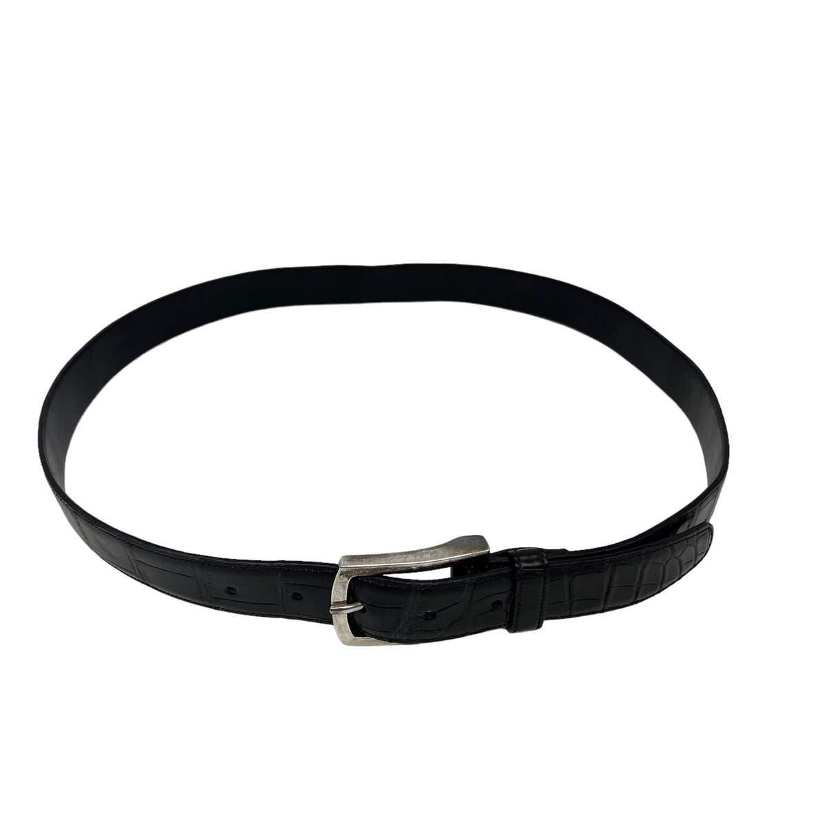 RALPH LAUREN Alligator Belt with Sterling Buckle - Black  display picture 2