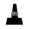 WagnPurr Shop Men's Ring RING Hammered/Distressed 18K Gold & Sterling Silver with Fleur de Lis Emblem