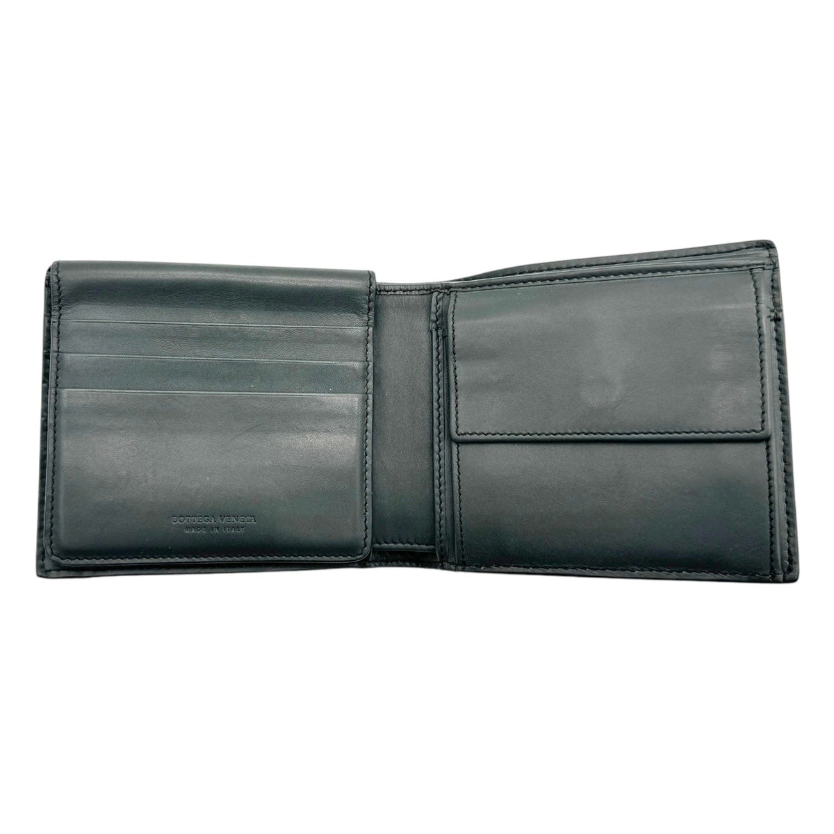 BOTTEGA VENETA Intrecciato Piccolo Bi-Fold Wallet - Grey– Wag N