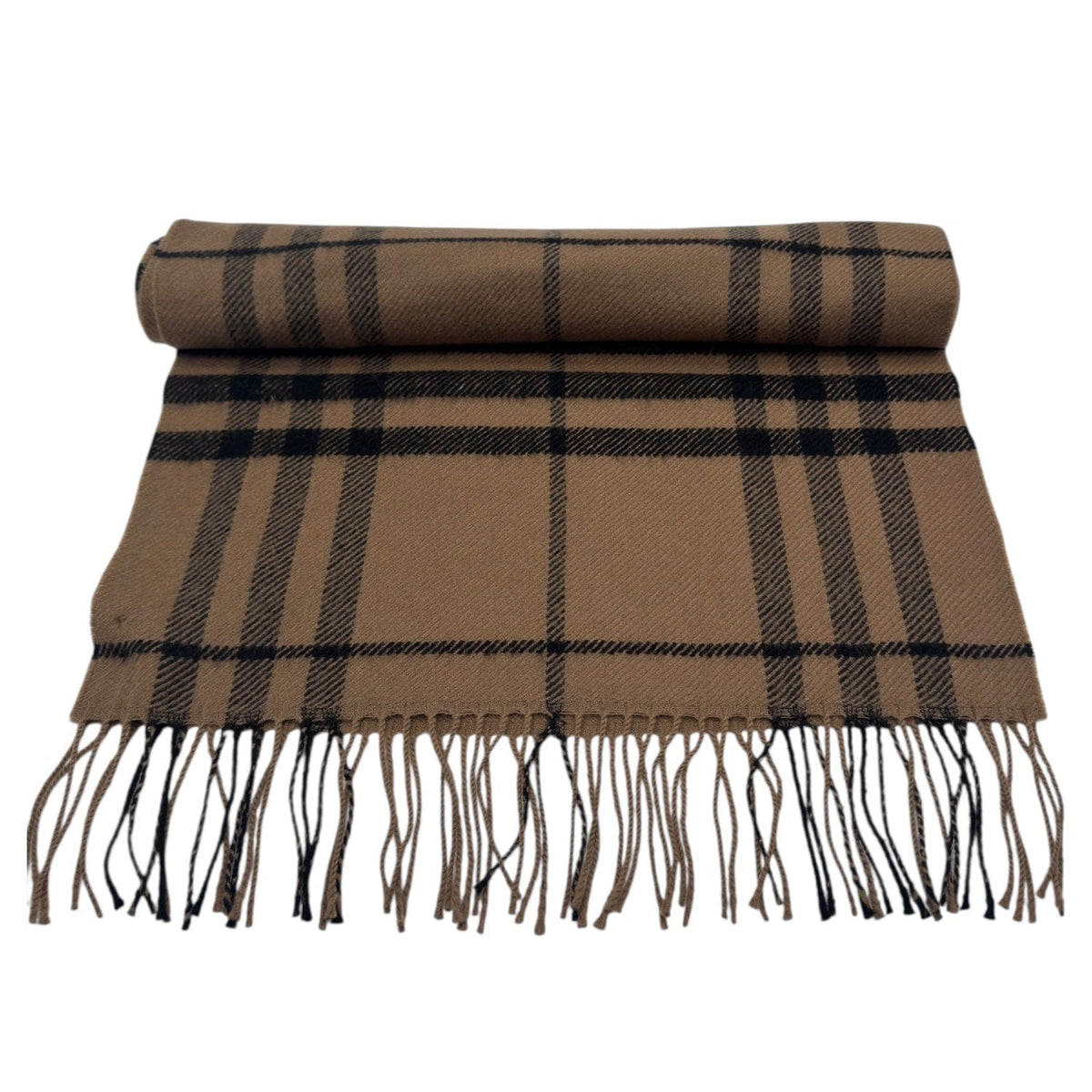 BURBERRY Giant Check Wool Scarf - Taupe Brown NEW w/Tags– Wag N