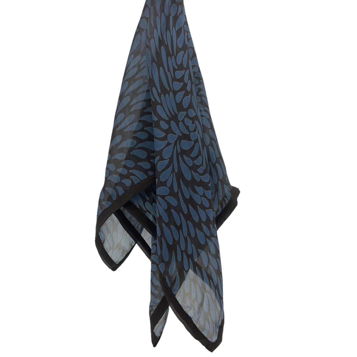 GIORGIO ARMANI Le Collezioni Print Silk Scarf - Black & Blue GIORGIO ARMANI Le Collezioni Print Silk Scarf - Black & Blue