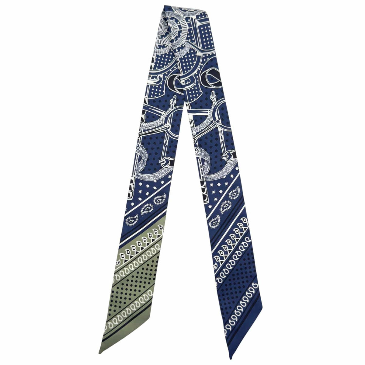HERMES Eperon d'Or Bandana Silk Twilly - Navy NEW w/Out Tags– Wag