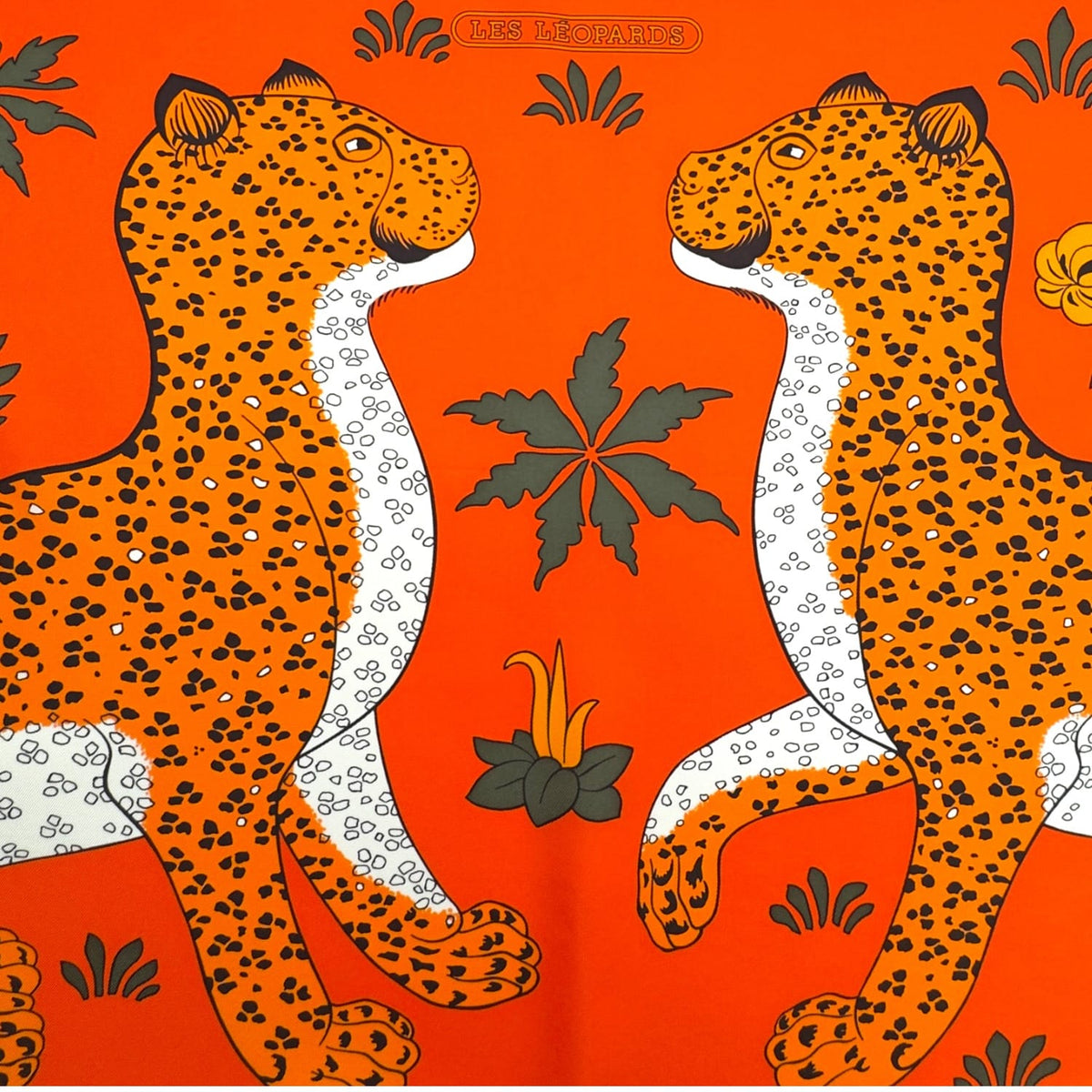HERMES Les Leopards 90 Silk Scarf - Orange NEW w/Out Tags– Wag N