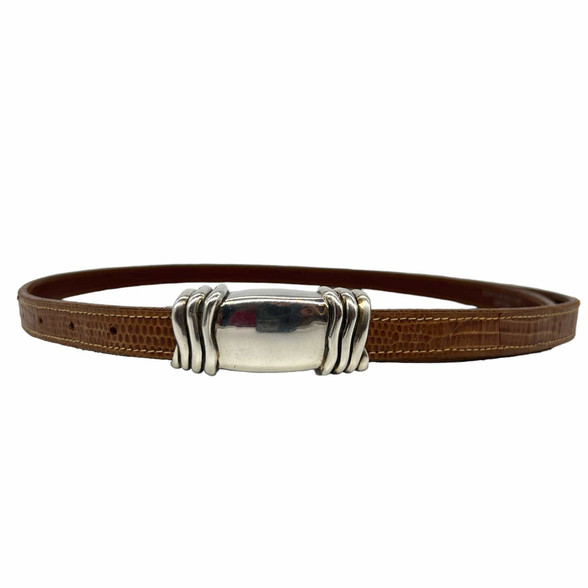 BARRY KIESELSTEIN-CORD Vintage Lizard & Sterling Silver Belt 