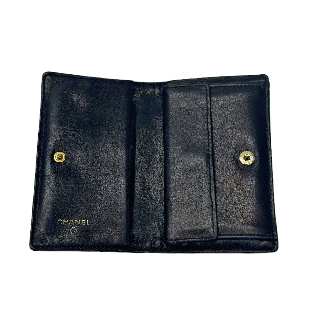 CHANEL Vintage Leather Diamond Stitch Bi-Fold Card/Coin Case - Black– Wag  N' Purr Shop