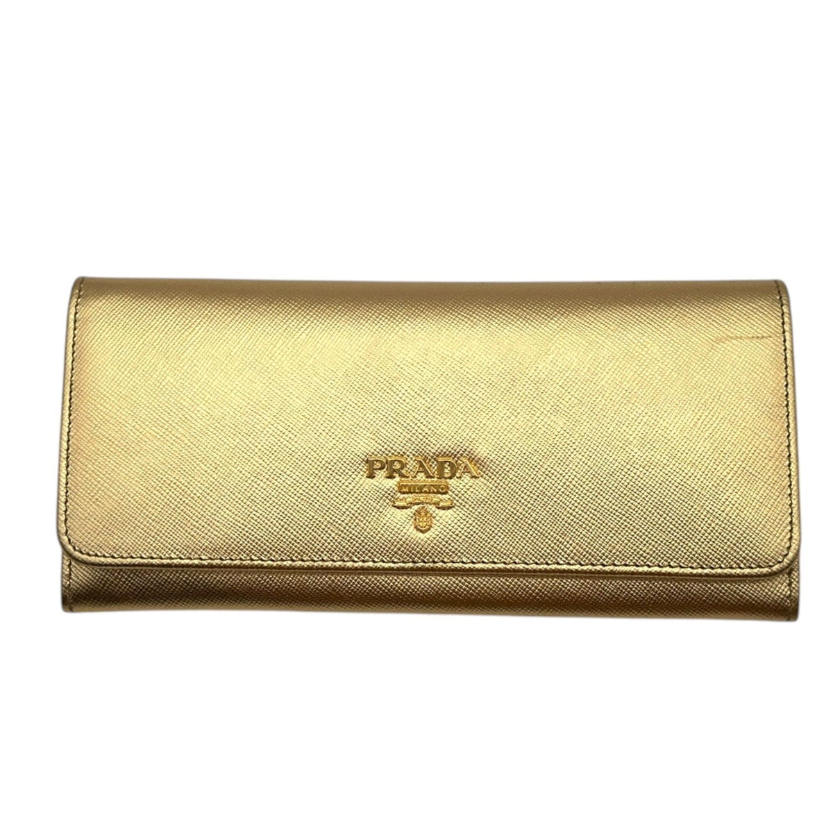 【PRADA】Gold Logo Saffiano Wallet ★送料関税込★追跡可能★ 0af93cdb-7005-4182-a38b-