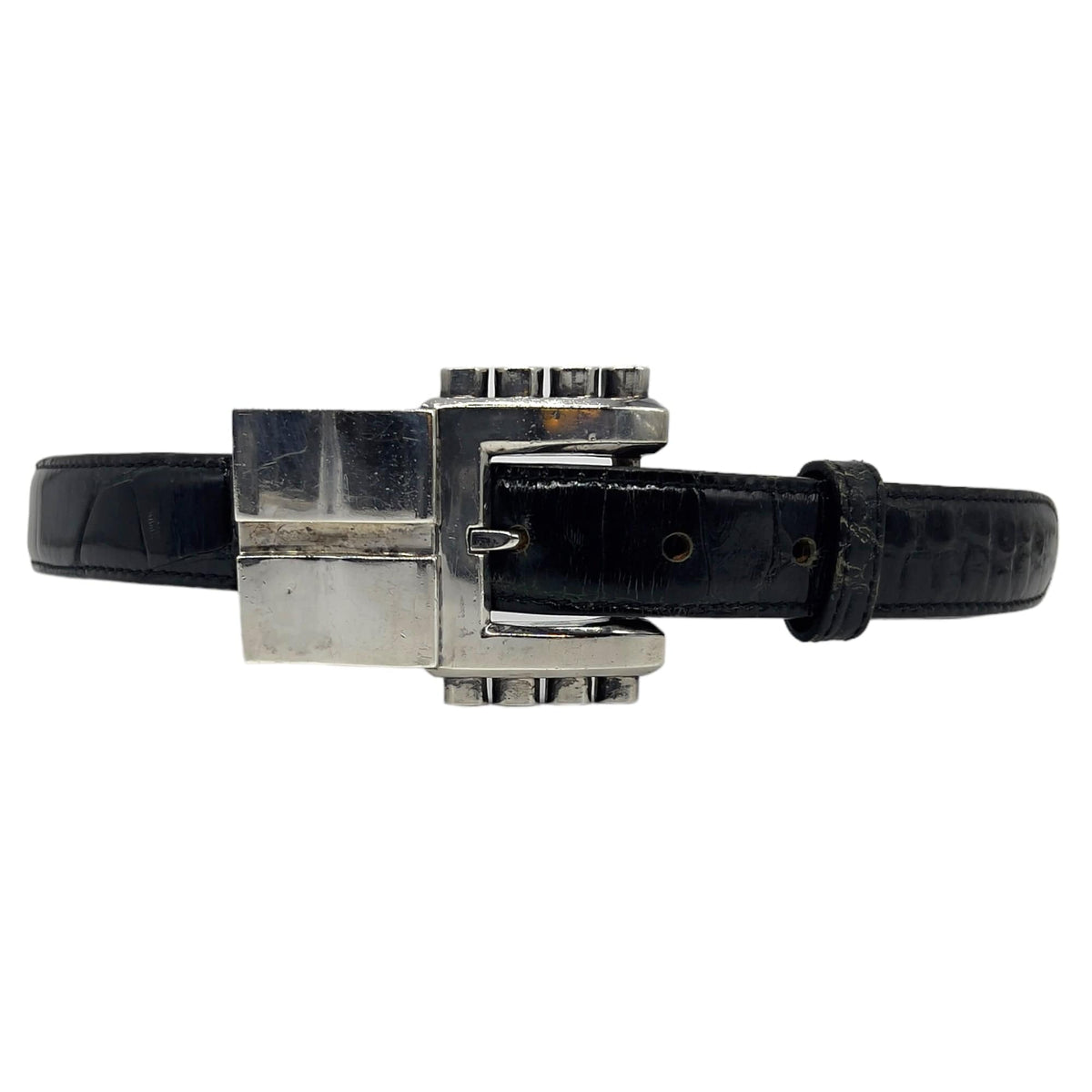 BARRY KIESELSTEIN-CORD Vintage Alligator Belt with Sterling  display picture 2