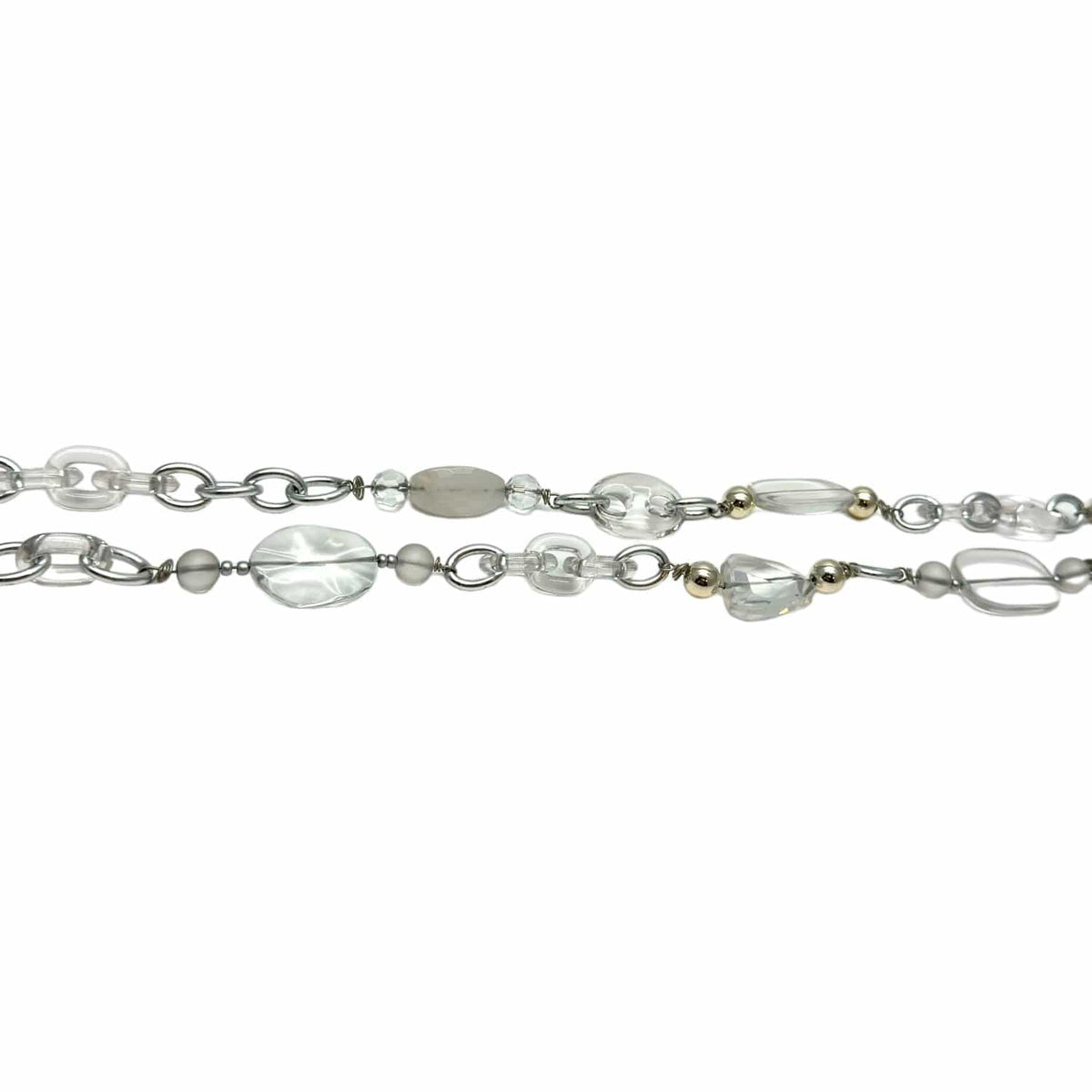 WORTH Acrylic & Crystal & Metal Chain Belt - Silver New w  display picture 3