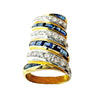 WagnPurr Shop Women's Necklace PENDANT 18K Yellow Gold, Sapphire & Diamond Barrel Style