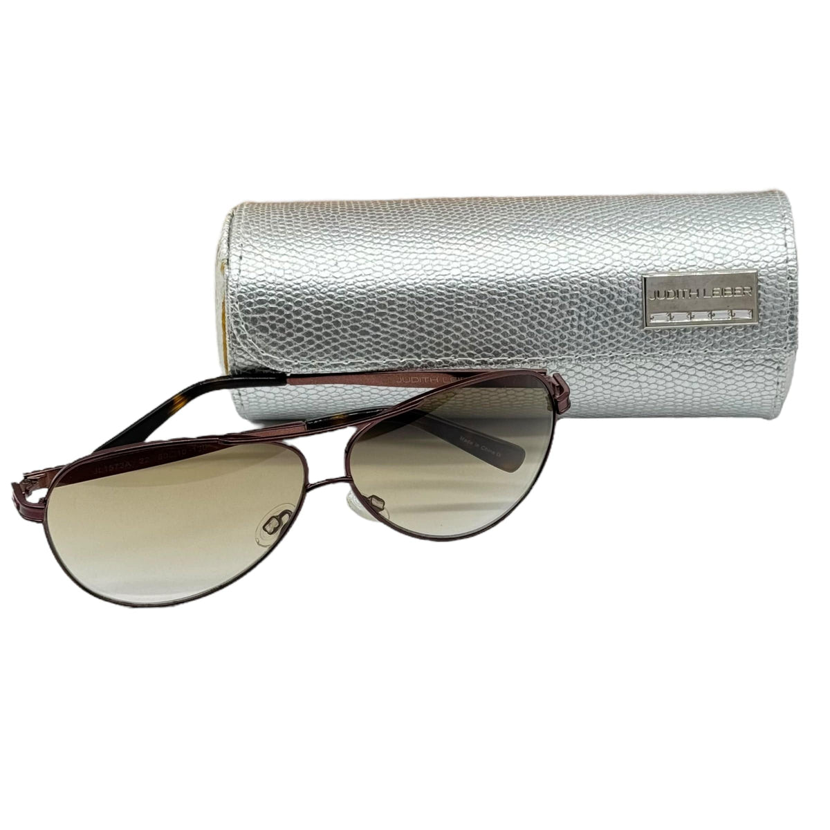 JUDITH LEIBER Vintage Aviator Sunglasses with Red Swarovski  display picture 1