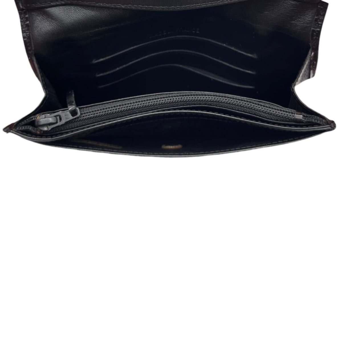 CHANEL  ココマークスティッチ　ウォレット Chanel Mademoiselle Coco V-stitch Tri-fold Wallet Black ref