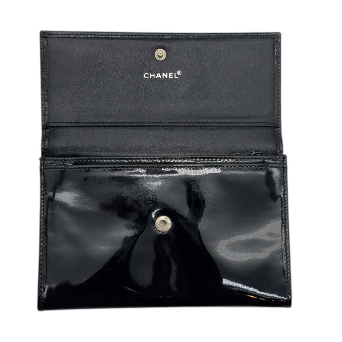 CHANEL  ココマークスティッチ　ウォレット CHANEL V Stitch COCO Mark Trifold Wallet Lamb Skin Pink Silver CC