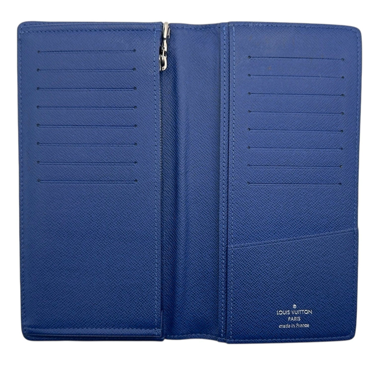 LOUIS VUITTON Monogram Taigarama Brazza Bifold Long Wallet - Blue