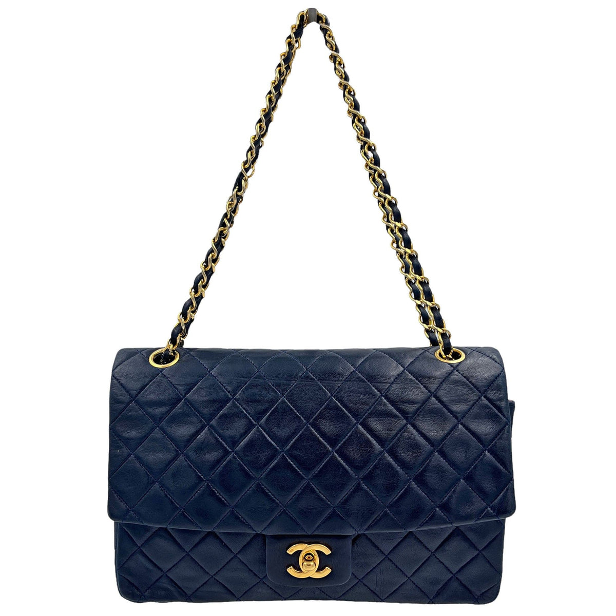 Vintage navy blue chanel bag Clearance