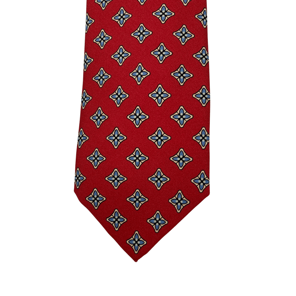 THOMAS PINK Abstract Floral Neat Pattern Tie - Red & Blue New w