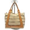 Wag N' Purr Shop Handbag A. BELUCCI Leather Cut Out Satchel - Tan & Cream