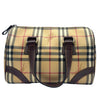 Wag N' Purr Shop Handbag BURBERRY Haymarket Check Canvas & Leather Boston Bag - Beige & Brown