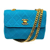Wag N' Purr Shop Handbag CHANEL Vintage Diamond Quilted Mini Jersey Flap Bag - Turquoise