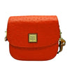 Wag N' Purr Shop Handbag DOONEY & BOURKE Leather Ostrich-Embossed Saddle Bag - Orange New w/Tags