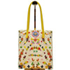 Wag N' Purr Shop Handbag FENDI Vintage Glitter Ecru Linen Floral Small Tote - Ecru Yellow