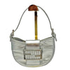 Wag N' Purr Shop Handbag FENDI Vintage Metallic Leather & Rhinestone Croissant Handle Bag - Silver
