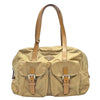 Wag N' Purr Shop Handbag PRADA Leather Trimmed Nylon Tessuto Shoulder Bag - Tan