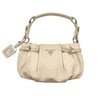 Wag N' Purr Shop Handbag PRADA Pleated Leather Buckle Shoulder Bag - Beige
