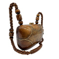 Wag N' Purr Shop Handbag TIMMY WOODS Carved Wood Shoulder Bag - Brown & Gold