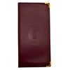 Wag N' Purr Shop Wallet CARTIER Mastline Bordeaux Leather Bill Holder Long Bifold Wallet - Burgundy NEW w/Out Tags