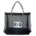 Wag N' Purr Shop Women's Handbag CHANEL Mesh Tote & Cosmetic Bag - Black NEW w/Out Tags