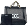 Wag N' Purr Shop Women's Handbag CHANEL Mesh Tote & Cosmetic Bag - Black NEW w/Out Tags