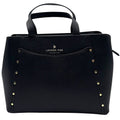 Wag N' Purr Shop Women's Handbag LONDON FOG Marcelle Studded Satchel - Black NEW w/Tags