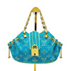 Wag N' Purr Shop Women's Handbag LOUIS VUITTON Rare Suede Monogram Theda PM - Turquoise New in Box