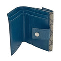 Wag N' Purr Shop Women's Wallet GUCCI GG Monogram Canvas & Leather Compact Snap Wallet - Blue & Beige NEW w/Out Tags