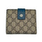 Wag N' Purr Shop Women's Wallet GUCCI GG Monogram Canvas & Leather Compact Snap Wallet - Blue & Beige NEW w/Out Tags
